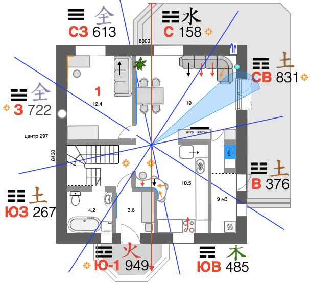 план дома с Летящими Звездами 1 этаж-A