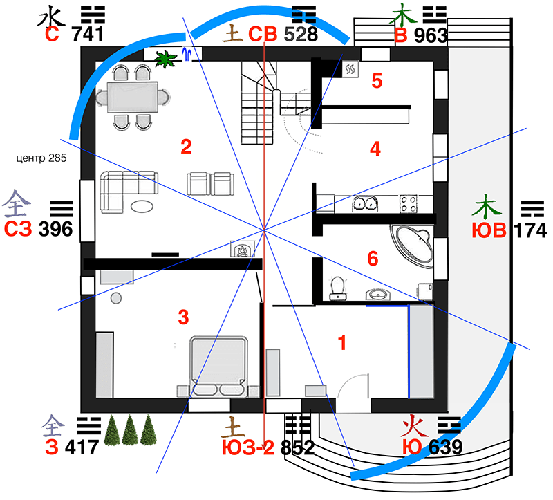 план дома с Летящими Звездами 1 этаж-B